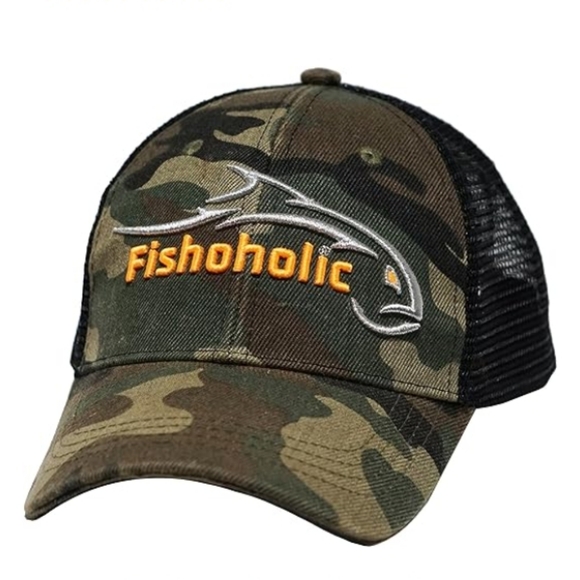 Baseball Fishing Hat Embroidered Logos Mesh Trucker Fishing Outdoors Camo - Picture 1 of 7